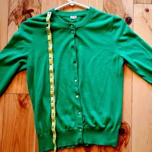J Crew button cardigan, medium, Kelly Green